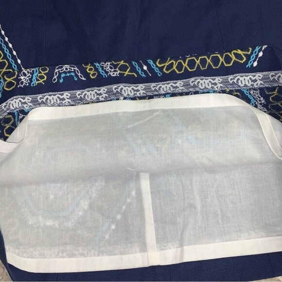 Lilly Pulitzer Dress Size 0 US Navy Blue “Honeycomb Bowen” Strapless Embroidered - Picture 11 of 15